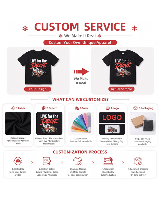 Customization options for boys Live for the Drive graphic T-shirt