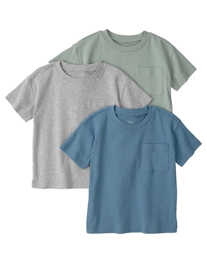 Gender neutral kids long sleeve tee 3-pack in grey tones - Alice Apparel
