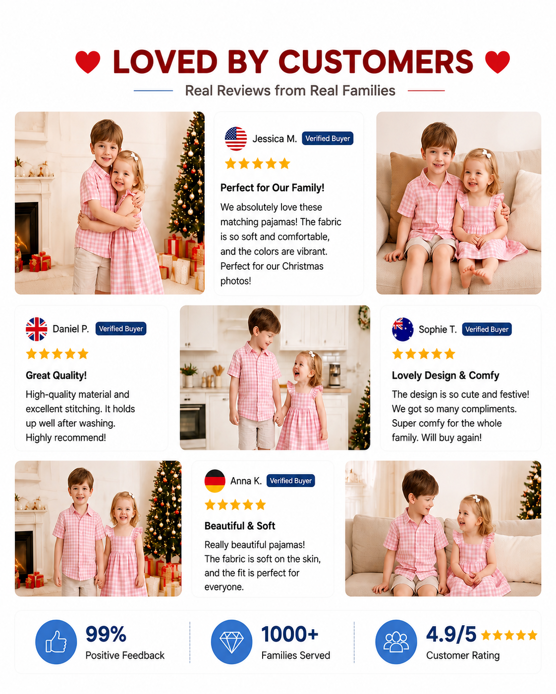 Customer presentation of pink sibling matching kids outfits