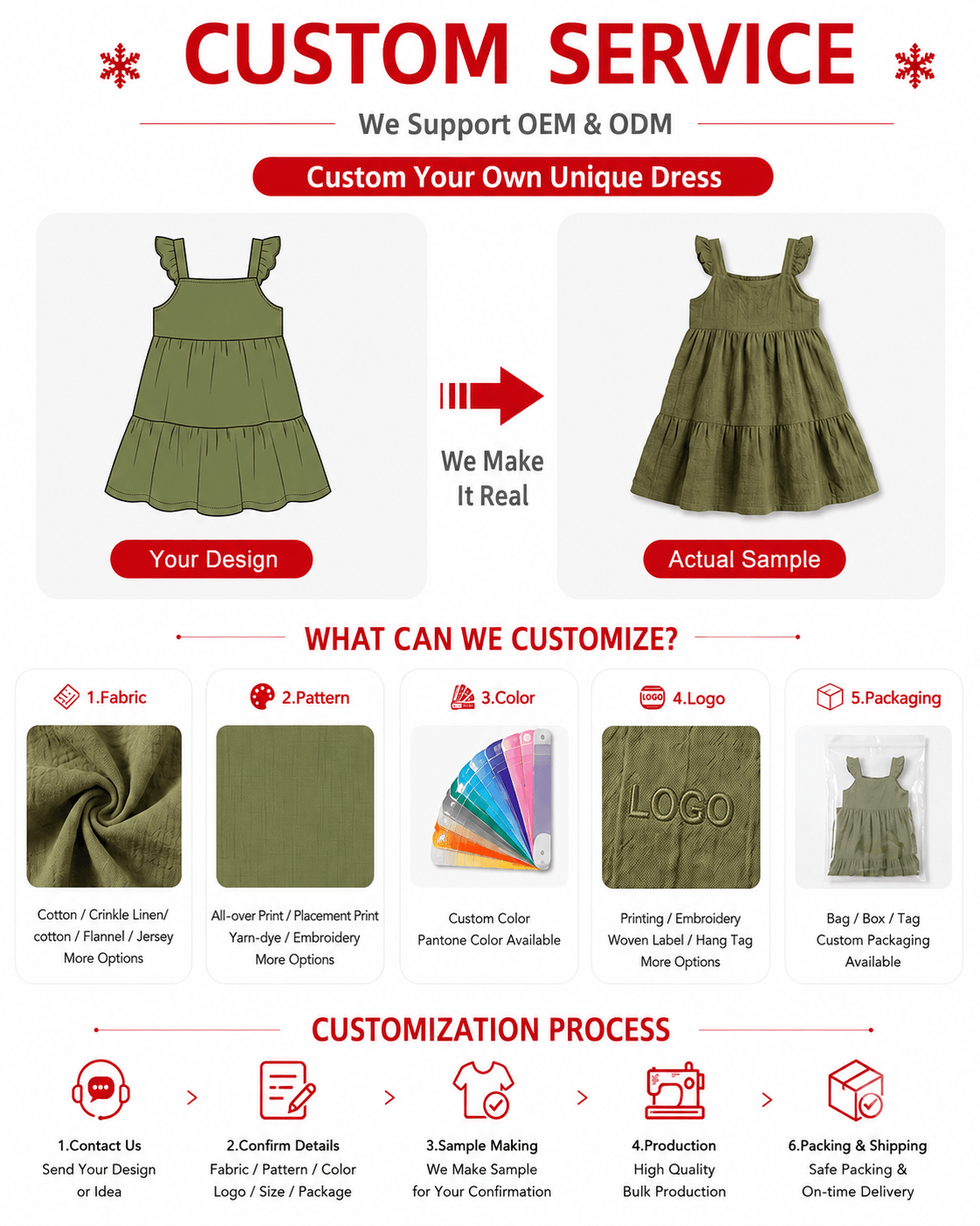 Customization options for olive green sibling matching kids outfits