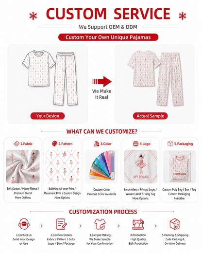 Customization options for ivory matching family pajama collection
