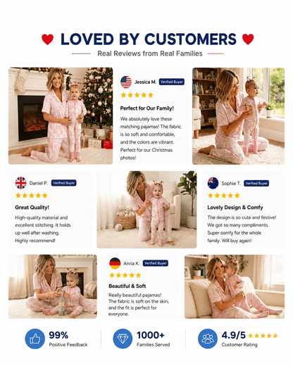Customer presentation of mommy and baby matching sleepwear