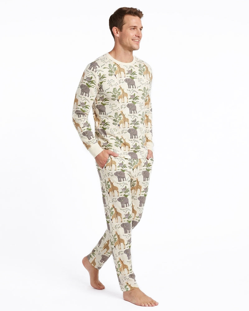 Men's Nature Print Long Sleeve Pajama Set