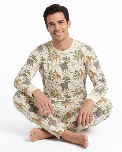 Men's Nature Print Long Sleeve Pajama Set