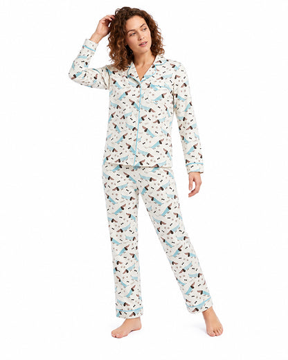 Women's printed pajama set manufacturer custom production