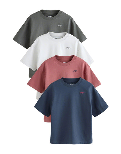 Gender neutral kids cotton T-shirt set in grey white pink and navy - Alice Apparel