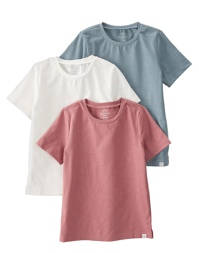 Kids short sleeve tee 3-pack in white sage and grey - Alice Apparel