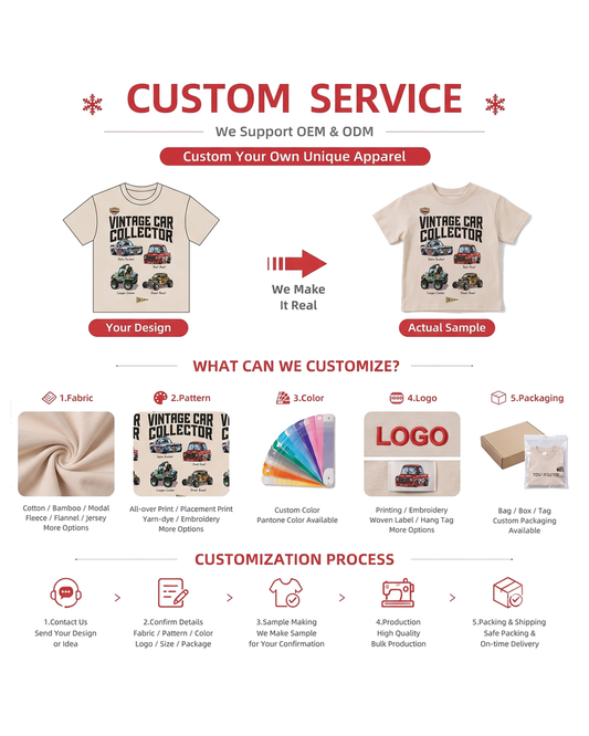 Customization options for boys Vintage Car Collector graphic T-shirt