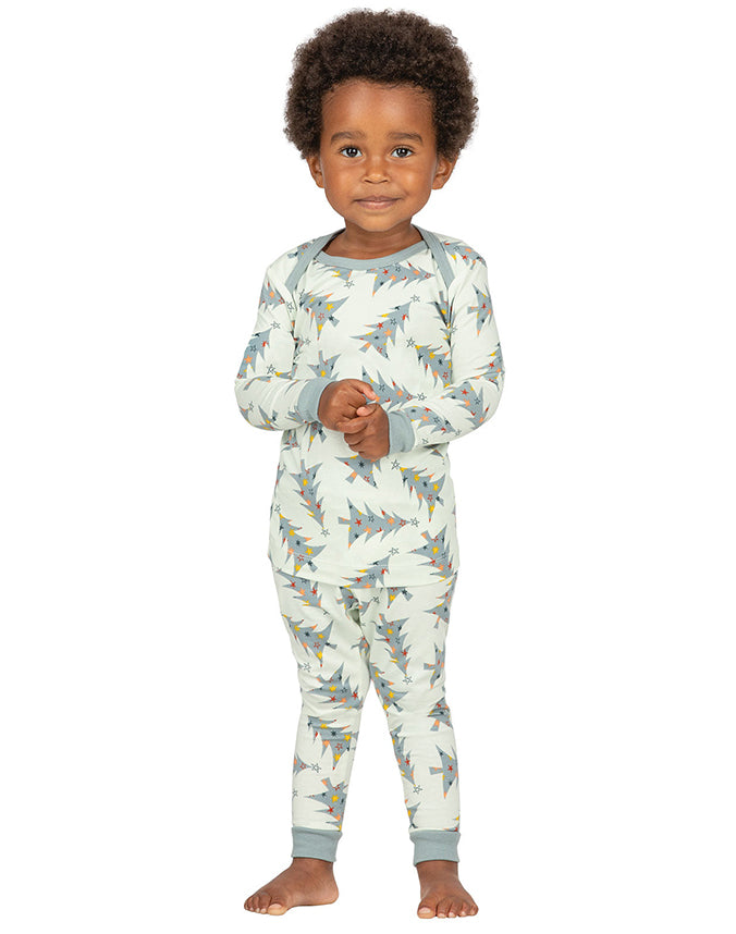 Infant matching tree print cotton pajama set - Alice Apparel