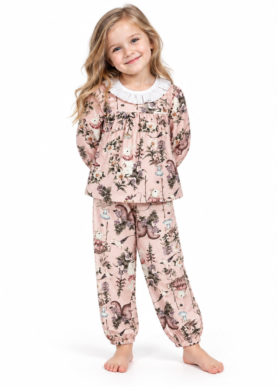 Custom bamboo baby pajama set with printed infant sleepwear design