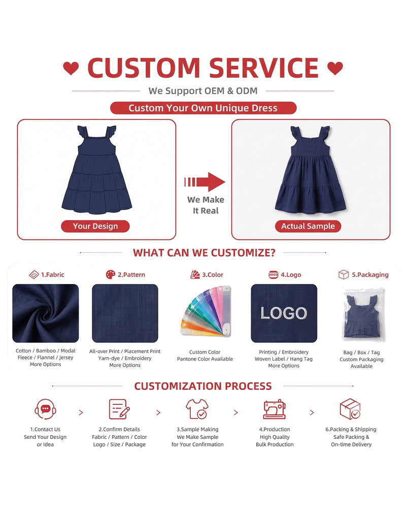 Customization options for navy sibling matching kids outfits