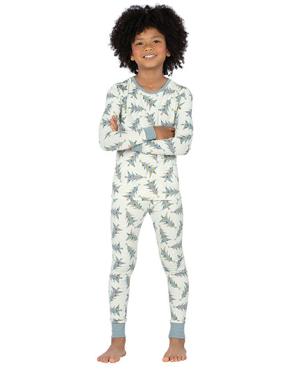 Kids matching tree print cotton pajama set - Alice Apparel
