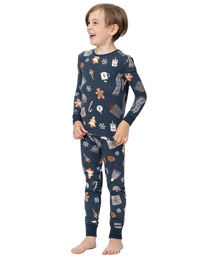 Boys matching gingerbread print cotton pajama set - Alice Apparel