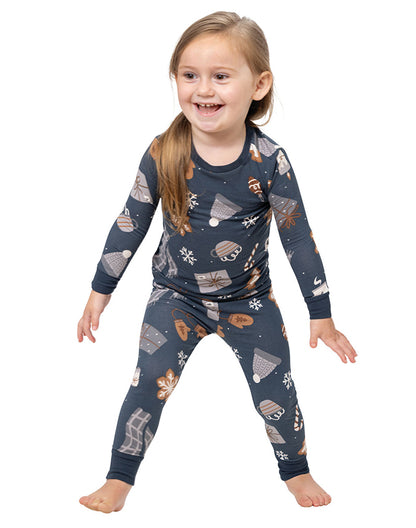Girls matching gingerbread print cotton pajama set - Alice Apparel